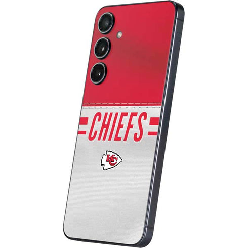 NFL Kansas City Chiefs White Striped Galaxy S24 Skin