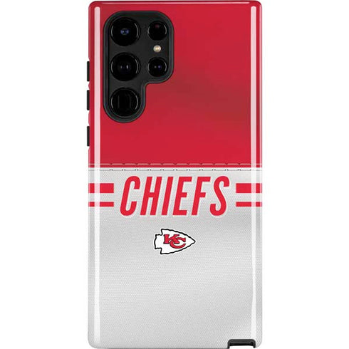 NFL Kansas City Chiefs White Striped Galaxy Cases