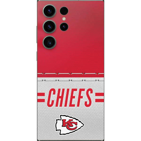 NFL Kansas City Chiefs White Striped Galaxy S24 Ultra Skin