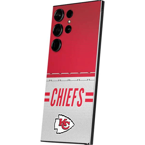 NFL Kansas City Chiefs White Striped Galaxy S24 Ultra Skin