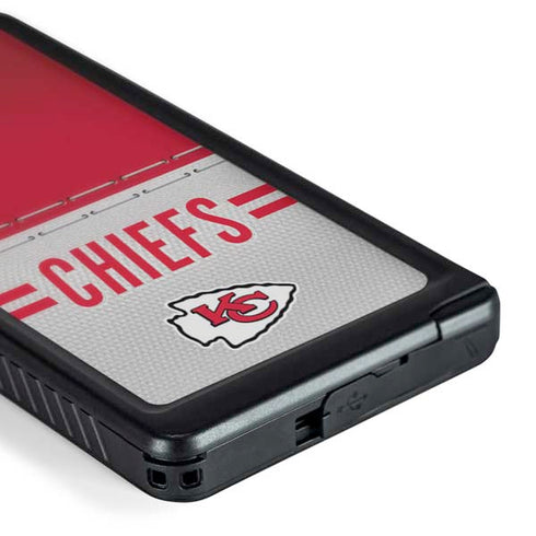 NFL Kansas City Chiefs White Striped Galaxy S24 Ultra Waterproof Case