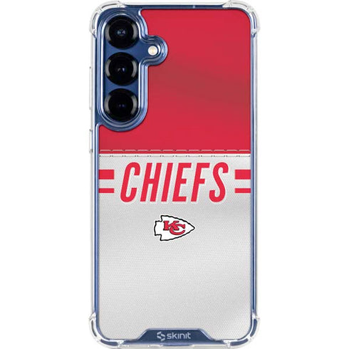 NFL Kansas City Chiefs White Striped Galaxy S25 Clear Case