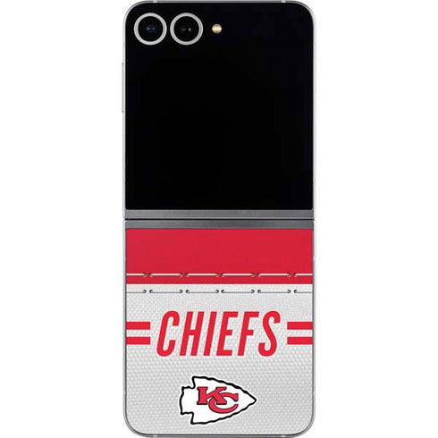 NFL Kansas City Chiefs White Striped Galaxy Z Flip6 Skin
