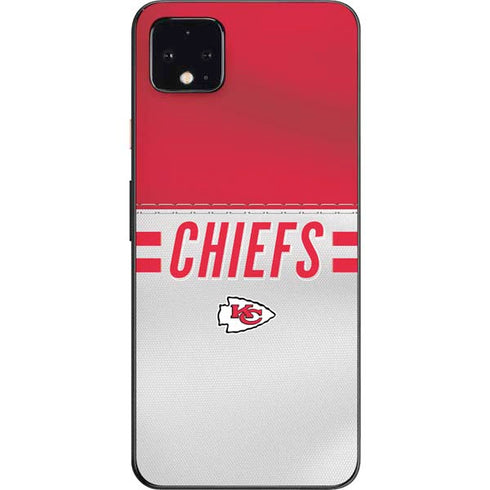 NFL Kansas City Chiefs White Striped Google Pixel 4 XL Skin