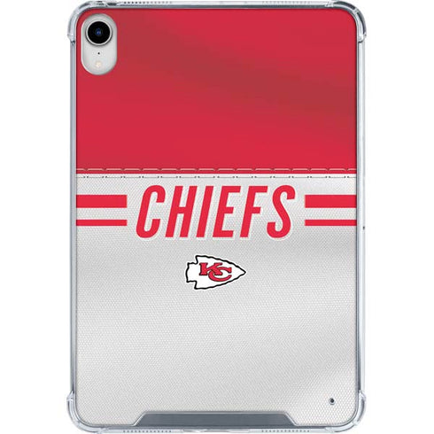 NFL Kansas City Chiefs White Striped iPad 11th Gen (2025) Clear Case