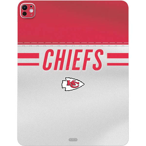 NFL Kansas City Chiefs White Striped iPad Pro 13in M4 (2024) Skin