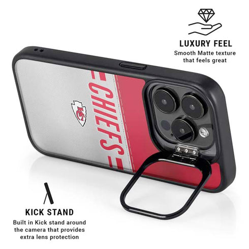 NFL Kansas City Chiefs White Striped iPhone 13 Pro Kickstand Case