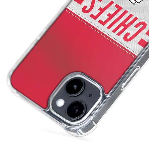 NFL Kansas City Chiefs White Striped iPhone 14 MagSafe Case