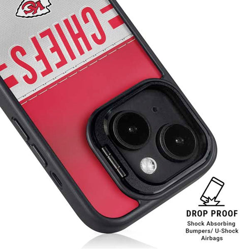 NFL Kansas City Chiefs White Striped iPhone 14 Plus Kickstand Case