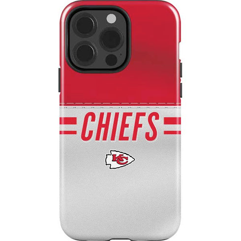 NFL Kansas City Chiefs White Striped iPhone 15 Pro Impact Case