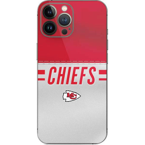 NFL Kansas City Chiefs White Striped iPhone 15 Pro Max Skin