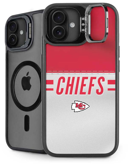 NFL Kansas City Chiefs White Striped iPhone 16 Kickstand Case