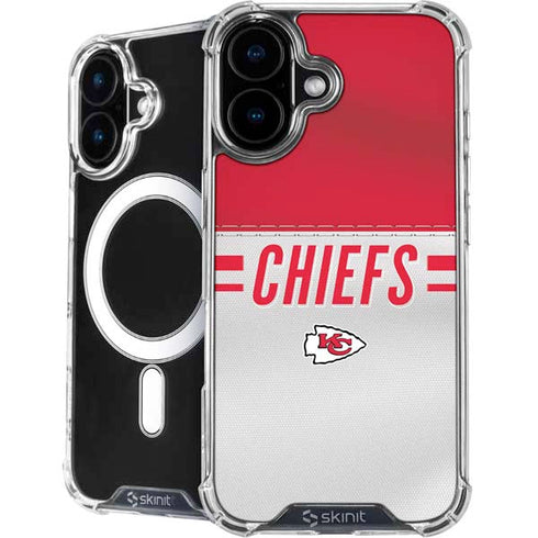 NFL Kansas City Chiefs White Striped iPhone 16 MagSafe Case