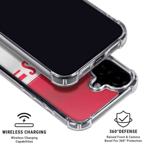 NFL Kansas City Chiefs White Striped iPhone 16 Plus Clear Case