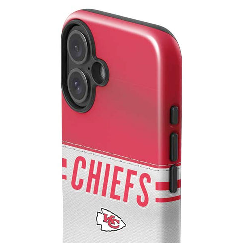 NFL Kansas City Chiefs White Striped iPhone 16 Plus Impact Case