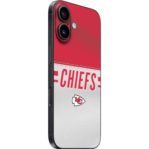 NFL Kansas City Chiefs White Striped iPhone 16 Plus Skin