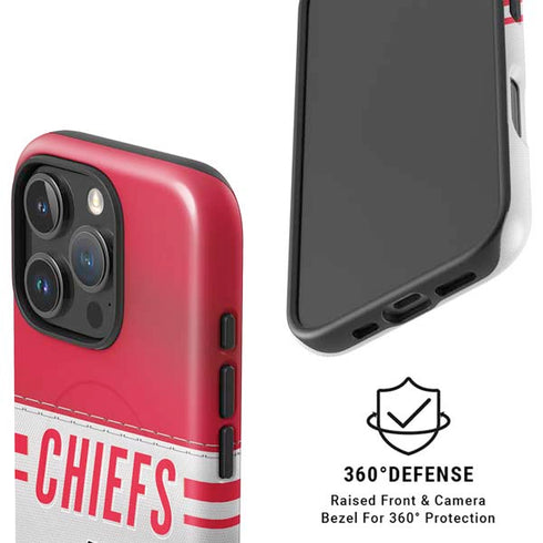 NFL Kansas City Chiefs White Striped iPhone 16 Pro Magsafe Impact Case