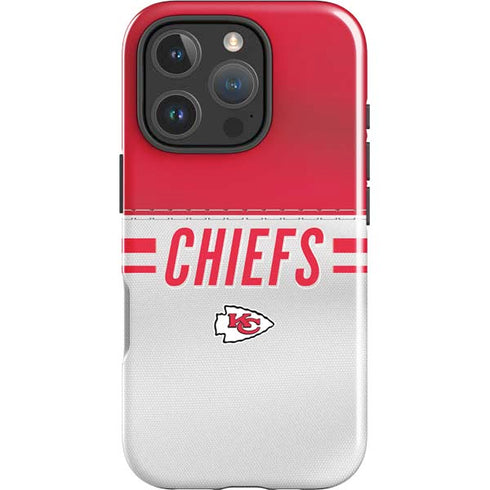 NFL Kansas City Chiefs White Striped iPhone 16 Pro Max Impact Case