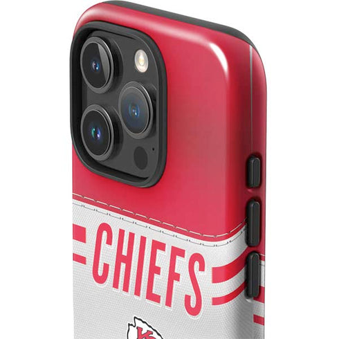 NFL Kansas City Chiefs White Striped iPhone 16 Pro Max Impact Case