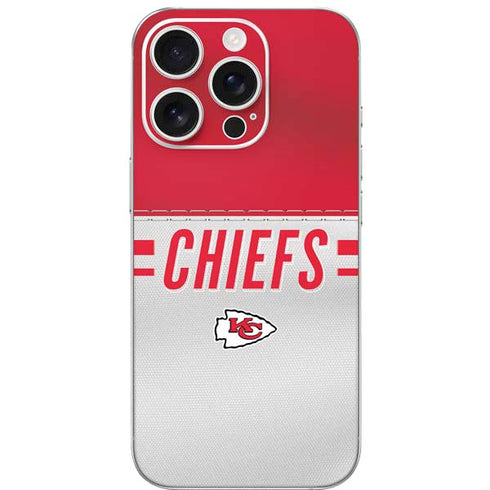 NFL Kansas City Chiefs White Striped iPhone 16 Pro Skin