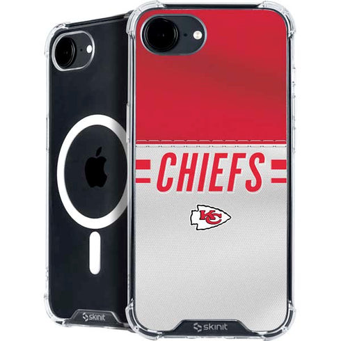 NFL Kansas City Chiefs White Striped iPhone 16e MagSafe Case