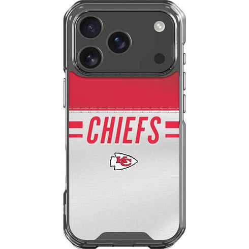 NFL Kansas City Chiefs White Striped iPhone 18 Pro Clear Case