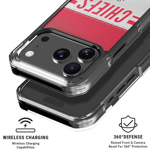 NFL Kansas City Chiefs White Striped iPhone 18 Pro Clear Case