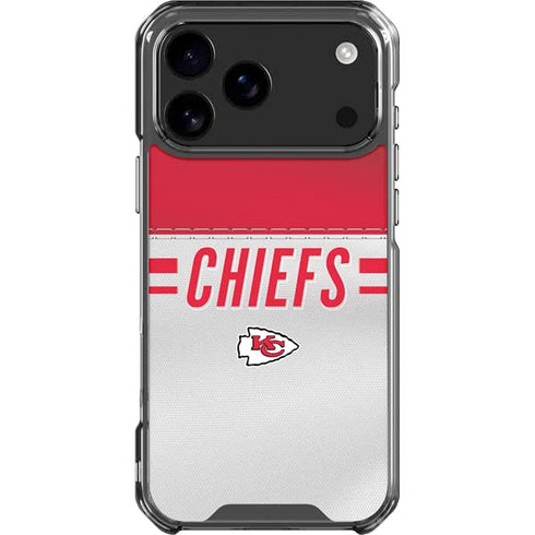 NFL Kansas City Chiefs White Striped iPhone 18 Pro Max Clear Case