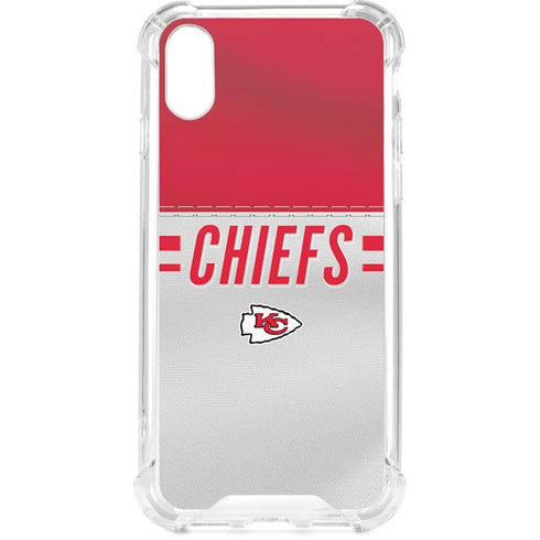NFL Kansas City Chiefs White Striped iPhone XS Clear Case