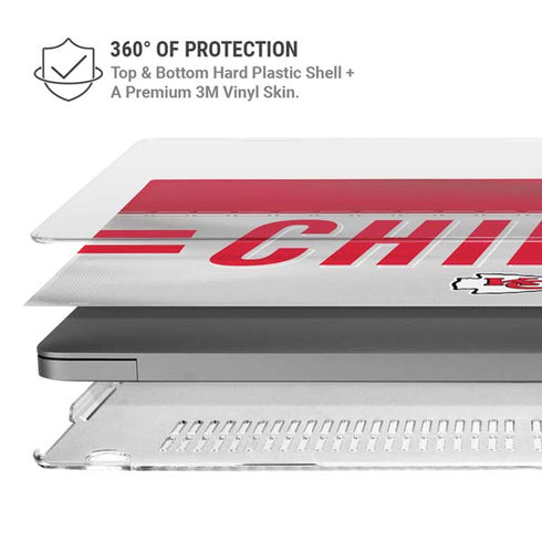 NFL Kansas City Chiefs White Striped MacBook Pro 14in (2021-24) Case plus Skin