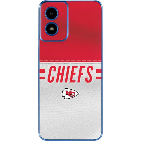 NFL Kansas City Chiefs White Striped Moto G Play 4G (2024) Skin