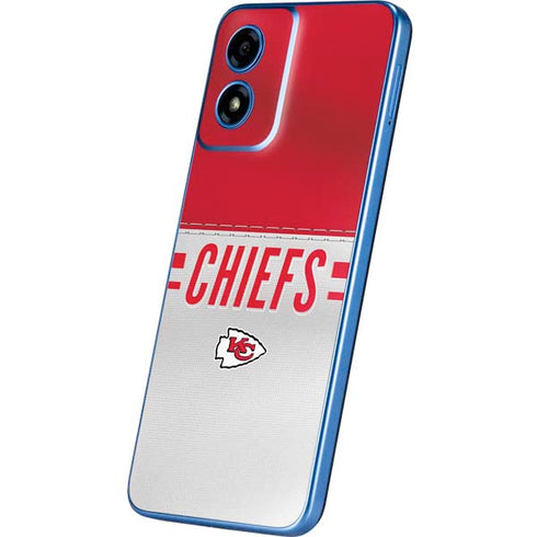 NFL Kansas City Chiefs White Striped Moto G Play 4G (2024) Skin