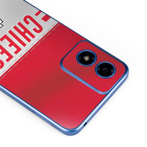 NFL Kansas City Chiefs White Striped Moto G Play 4G (2024) Skin