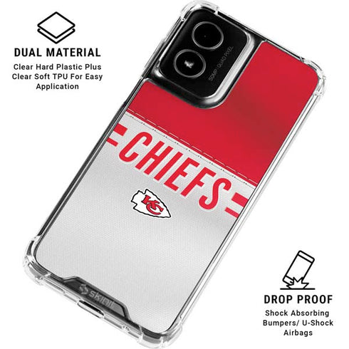 NFL Kansas City Chiefs White Striped Moto G Power 5G (2024) Clear Case