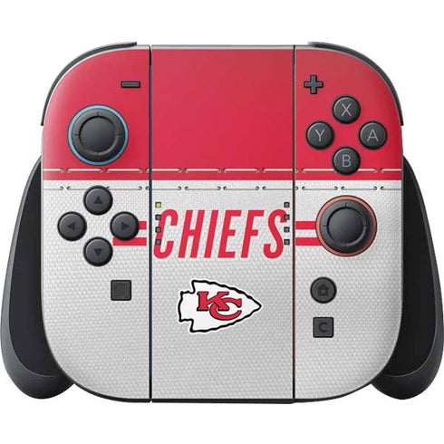 NFL Kansas City Chiefs White Striped Nintendo Switch 2 (2025) Joy-Con Controller Skin