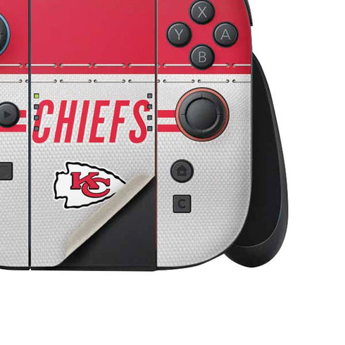 NFL Kansas City Chiefs White Striped Nintendo Switch 2 (2025) Joy-Con Controller Skin