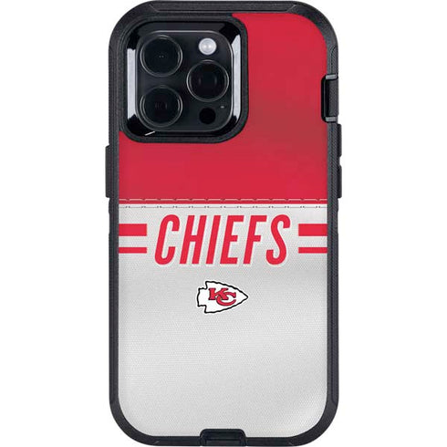 NFL Kansas City Chiefs White Striped Otterbox Defender iPhone Skin