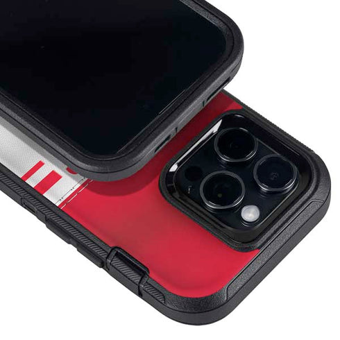NFL Kansas City Chiefs White Striped Otterbox Defender iPhone Skin