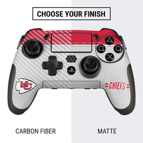 NFL Kansas City Chiefs White Striped PlayStation Scuf Vantage 2 Controller Skin