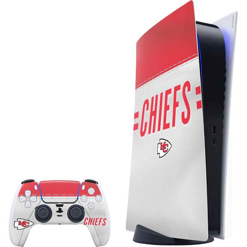NFL Kansas City Chiefs White Striped PlayStation PS5 Skins