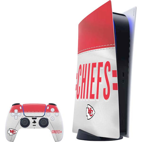NFL Kansas City Chiefs White Striped PlayStation PS5 Skins