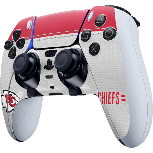 NFL Kansas City Chiefs White Striped PS5 DualSense Edge Pro Controller Skin