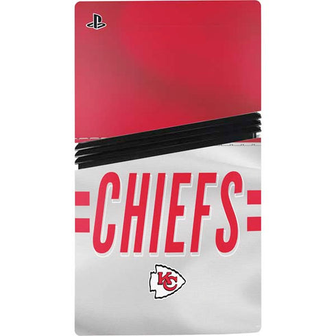 NFL Kansas City Chiefs White Striped PS5 Pro Console Skin