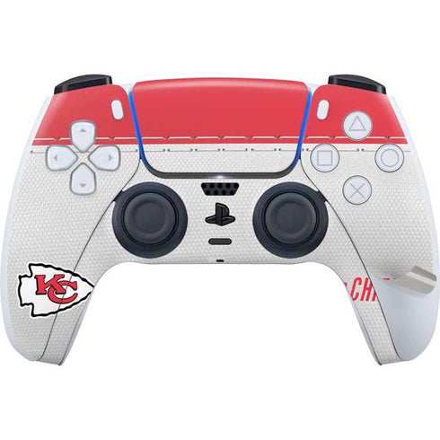 NFL Kansas City Chiefs White Striped PS5 Pro Disk Bundle Skin