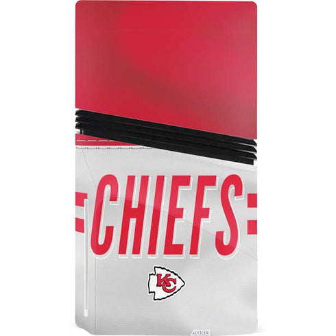 NFL Kansas City Chiefs White Striped PS5 Pro Disk Console Skin