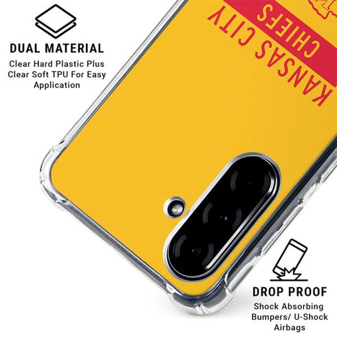 NFL Kansas City Chiefs Yellow Performance Series Galaxy A36 5G Clear Case