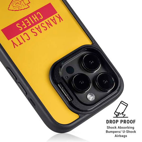 NFL Kansas City Chiefs Yellow Performance Series iPhone 15 Pro Max Kickstand Case