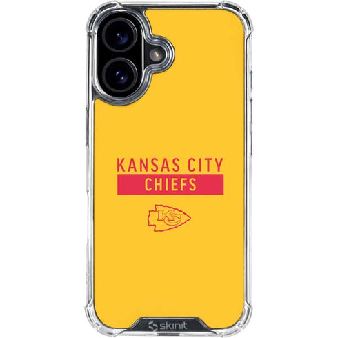 NFL Kansas City Chiefs Yellow Performance Series iPhone 16 Clear Case