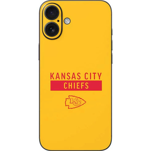 NFL Kansas City Chiefs Yellow Performance Series iPhone 16 Plus Skin