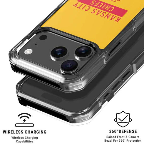 NFL Kansas City Chiefs Yellow Performance Series iPhone 18 Pro Clear Case